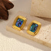 Wholesale Women's Geometric Stainless Steel Earrings With Pvd Furnace Vacuum Real Gold Plating