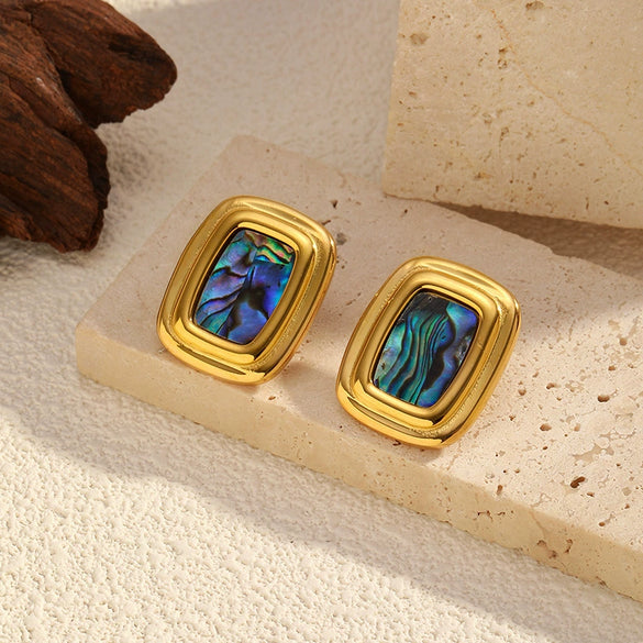 Wholesale Women's Geometric Stainless Steel Earrings With Pvd Furnace Vacuum Real Gold Plating