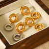 Wholesale Women's Geometric Stainless Steel Earrings With Pvd Furnace Vacuum Real Gold Plating