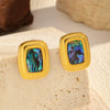 Wholesale Women's Geometric Stainless Steel Earrings With Pvd Furnace Vacuum Real Gold Plating