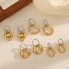 Wholesale Women's Geometric Stainless Steel Earrings With Pvd Furnace Vacuum Real Gold Plating