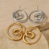 Wholesale Women's Geometric Stainless Steel Earrings With Pvd Furnace Vacuum Real Gold Plating