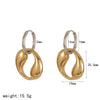 Wholesale Women's Geometric Stainless Steel Earrings With Pvd Furnace Vacuum Real Gold Plating