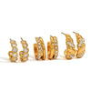 Wholesale Women's Geometric Stainless Steel Earrings With Vacuum Real Gold Plating And Diamondencrusted Zircon