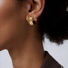 Wholesale Women's Geometric Stainless Steel Earrings With Vacuum Real Gold Plating In Pvd Furnace
