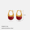 Wholesale Women's Geometric Stainless Steel Earrings With Vacuum Real Gold Plating In Pvd Furnace
