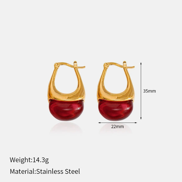 Wholesale Women's Geometric Stainless Steel Earrings With Vacuum Real Gold Plating In Pvd Furnace
