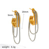 Wholesale Women's Geometric Stainless Steel Earrings With Vacuum Real Gold Plating In Pvd Furnace