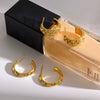 Wholesale Women's Geometric Stainless Steel Earrings With Vacuum Real Gold Plating In Pvd Furnace
