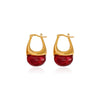 Wholesale Women's Geometric Stainless Steel Earrings With Vacuum Real Gold Plating In Pvd Furnace