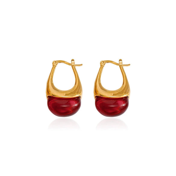 Wholesale Women's Geometric Stainless Steel Earrings With Vacuum Real Gold Plating In Pvd Furnace