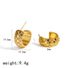 Wholesale Women's Geometric Stainless Steel Earrings With Vacuum Real Gold Plating In Pvd Furnace