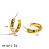 Wholesale Women's Geometric Stainless Steel Earrings With Vacuum Real Gold Plating In Pvd Furnace