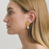 Wholesale Women's Geometric Stainless Steel Earrings With Vacuum Real Gold Plating Inspired By Plants And Flowers