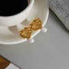 Wholesale Women's Geometric Stainless Steel Earrings With Vacuum Real Gold Plating Inspired By Plants And Flowers