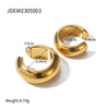 Wholesale Women's Geometric Stainless Steel Earrings With Vacuum Real Gold Plating