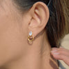 Wholesale Women's Geometric Stainless Steel Earrings With Vacuum Real Gold Plating