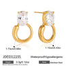 Wholesale Women's Geometric Stainless Steel Earrings With Vacuum Real Gold Plating
