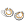 Wholesale Women's Geometric Stainless Steel Earrings With Vacuum Real Gold Plating