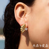 Wholesale Women's Geometric Stainless Steel Earrings With Vacuum Real Gold Plating