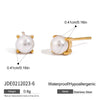 Wholesale Women's Geometric Stainless Steel Earrings With Vacuum Real Gold Plating