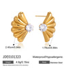 Wholesale Women's Geometric Stainless Steel Earrings With Vacuum Real Gold Plating