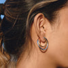 Wholesale Women's Geometric Stainless Steel Earrings With Vacuum Real Gold Plating