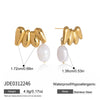 Wholesale Women's Geometric Stainless Steel Earrings With Vacuum Real Gold Plating
