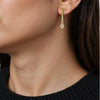 Wholesale Women's Geometric Stainless Steel Earrings With Wing Texture Pvd Furnace Vacuum Real Gold Plating