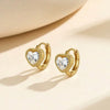 Wholesale Women's Geometric Stainless Steel Earrings With Zircon Encrusted And 18K Plated