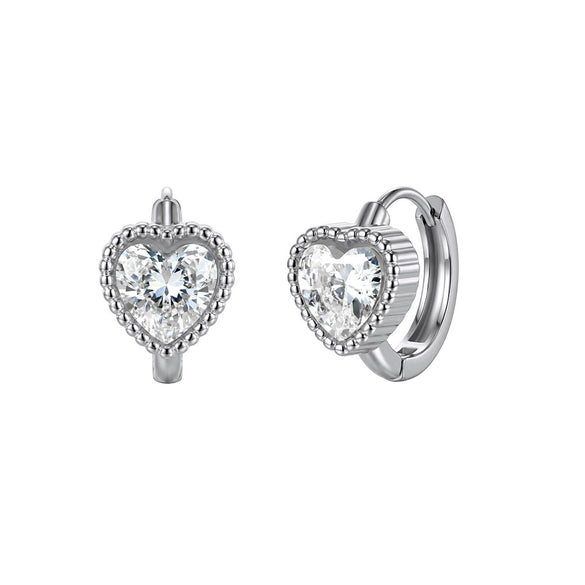 Wholesale Women's Geometric Stainless Steel Earrings With Zircon Encrusted And 18K Plated