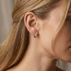Wholesale Women's Geometric Stainless Steel Earrings With Zircon Encrusted And 18K Plated