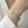 Wholesale Women's Geometric Stainless Steel Electroplated 5A Zircon Spliced Chain Light Luxury Bracelet