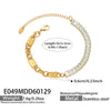Wholesale Women's Geometric Stainless Steel Electroplated 5A Zircon Spliced Chain Light Luxury Bracelet