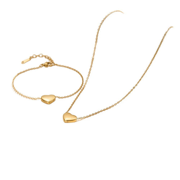 Wholesale Women's Geometric Stainless Steel Electroplated Accessories Set Including Bracelets Necklaces And Earrings