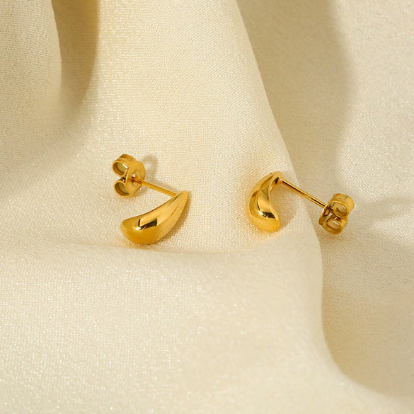 Wholesale Women's Geometric Stainless Steel Electroplated And High Polished Water Drop Earrings