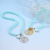 Wholesale Women's Geometric Stainless Steel Electroplated Beaded Spiral Necklace