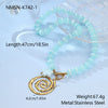 Wholesale Women's Geometric Stainless Steel Electroplated Beaded Spiral Necklace