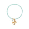 Wholesale Women's Geometric Stainless Steel Electroplated Beaded Spiral Necklace