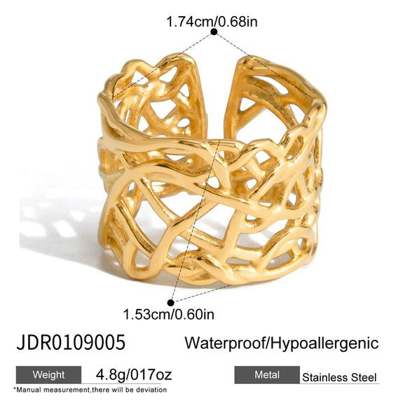Wholesale Women's Geometric Stainless Steel Electroplated Bracelet And Ring Jewelry