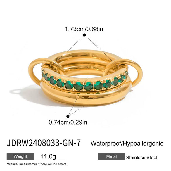 Wholesale Women's Geometric Stainless Steel Electroplated Bracelet And Ring Jewelry