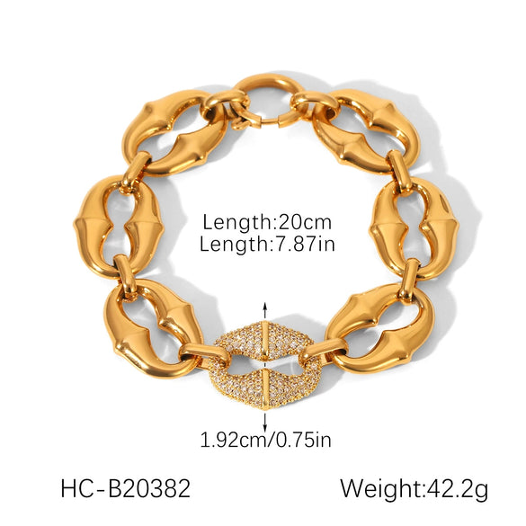 Wholesale Women's Geometric Stainless Steel Electroplated Bracelet In Ins Style