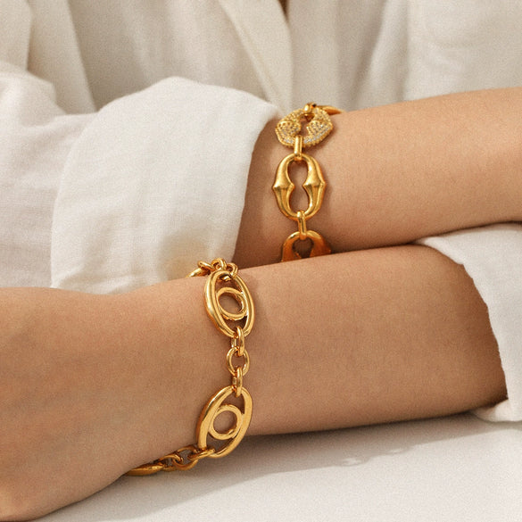 Wholesale Women's Geometric Stainless Steel Electroplated Bracelet In Ins Style