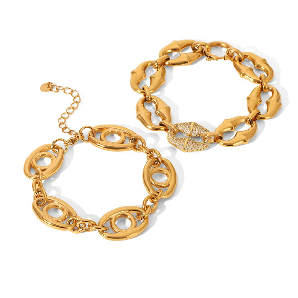 Wholesale Women's Geometric Stainless Steel Electroplated Bracelet In Ins Style