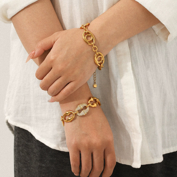 Wholesale Women's Geometric Stainless Steel Electroplated Bracelet In Ins Style