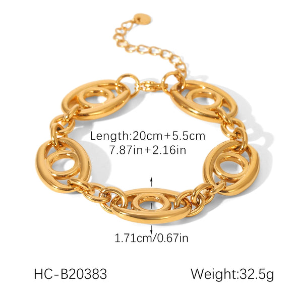 Wholesale Women's Geometric Stainless Steel Electroplated Bracelet In Ins Style