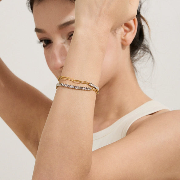 Wholesale Women's Geometric Stainless Steel Electroplated Bracelet Jewelry