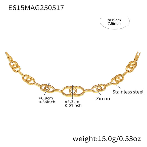 Wholesale Women's Geometric Stainless Steel Electroplated Bracelet Jewelry