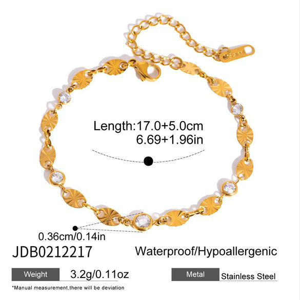 Wholesale Women's Geometric Stainless Steel Electroplated Bracelet Light Luxury Niche Stackable Jewelry