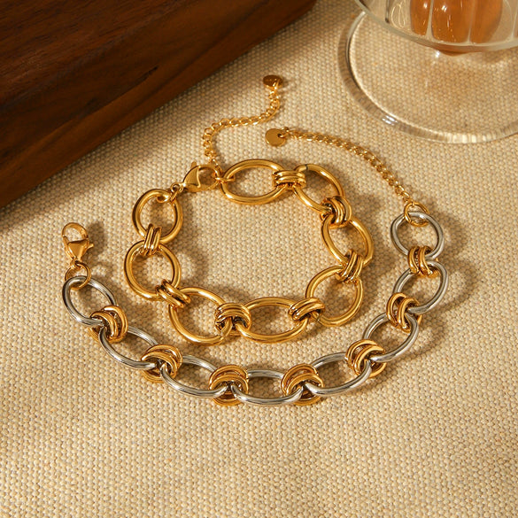 Wholesale Women's Geometric Stainless Steel Electroplated Bracelet Light Luxury Simple Jewelry